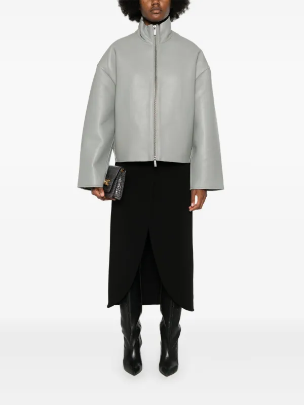 REMAIN Bonded Leather Jacket | Grey | FARFETCH