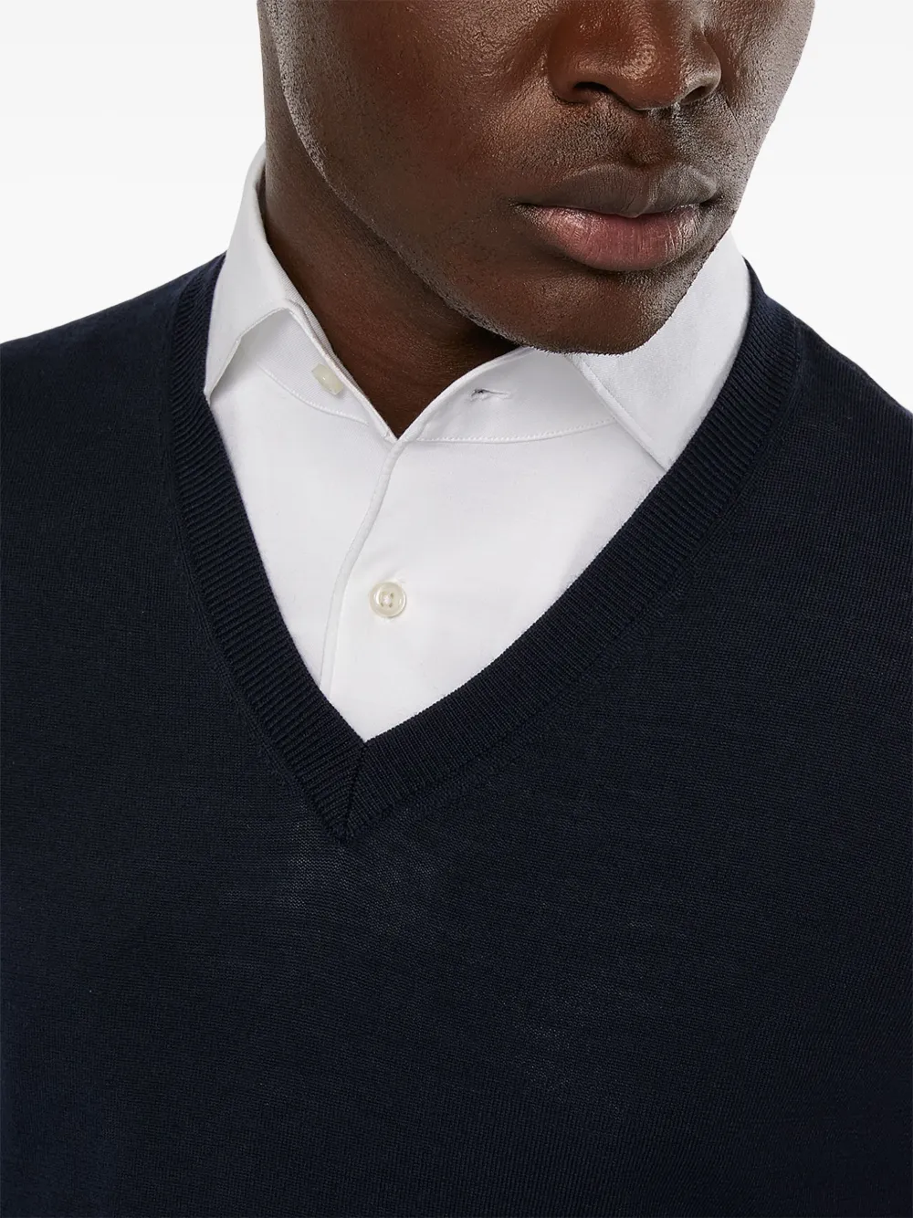 Boggi Milano Trui van merinowol met V-hals Blauw