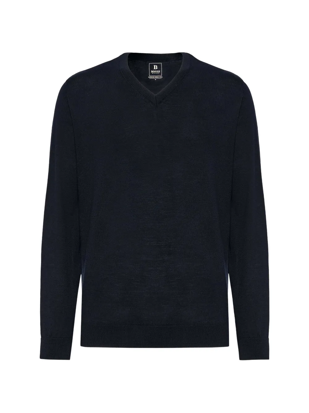 Boggi Milano Maglione in lana merino con scollo a V - Blu
