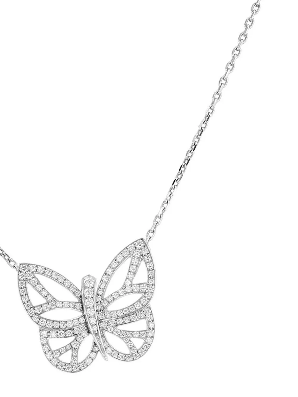 Van Cleef & Arpels 2010s white gold Papillon diamond necklace - Zilver