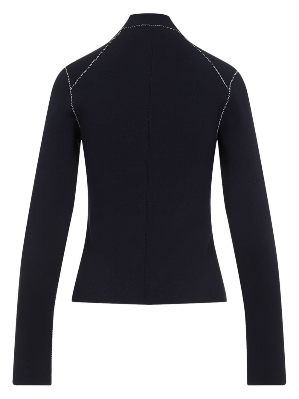 Shop Giorgio Armani Contrast-stitching Zip-up Jacket In Black