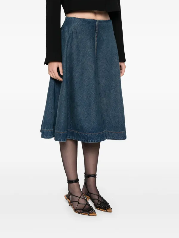 KHAITE Renta Denim Skirt | Blue | FARFETCH