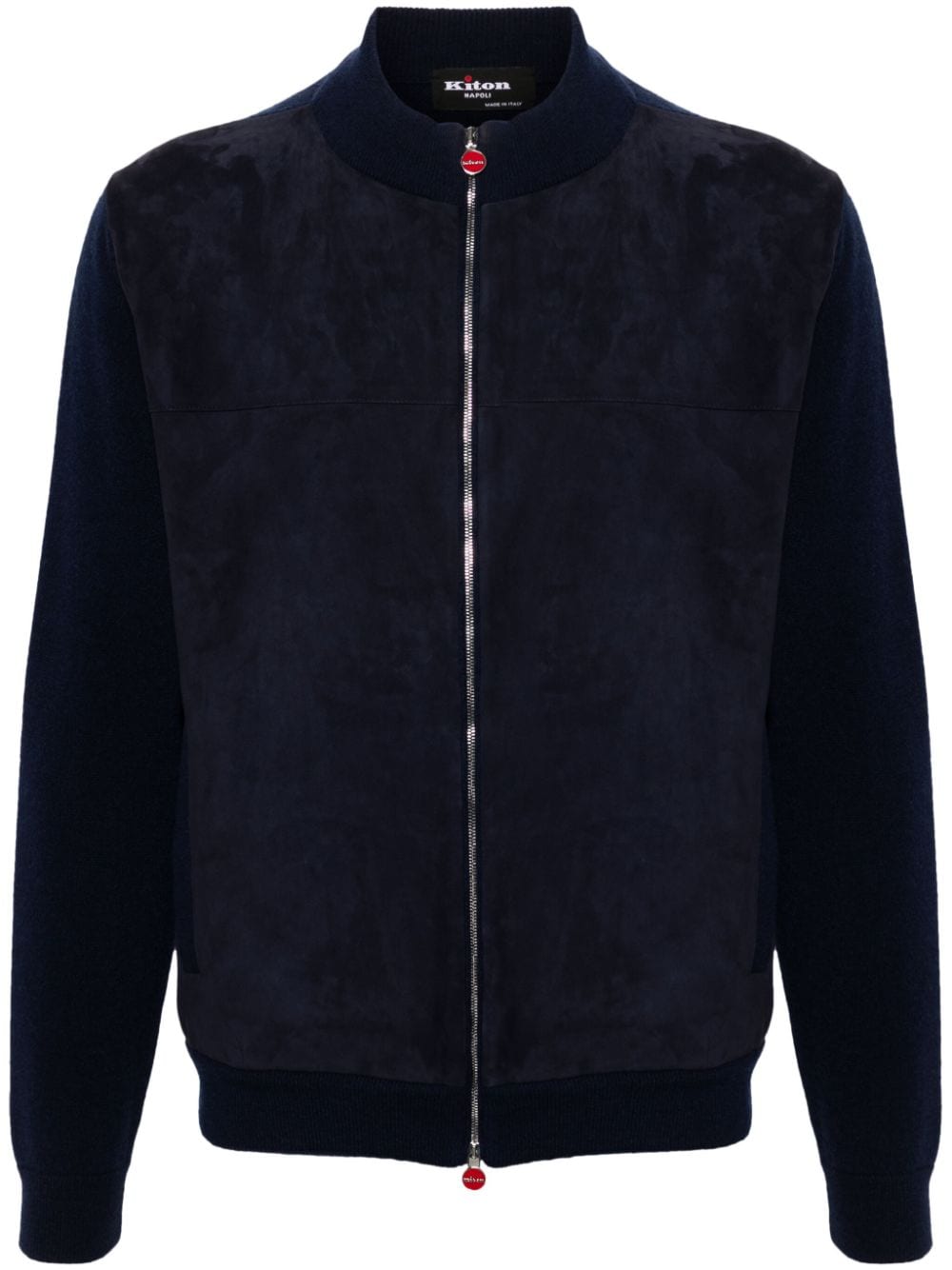 Kiton Bomber con inserti - Blu