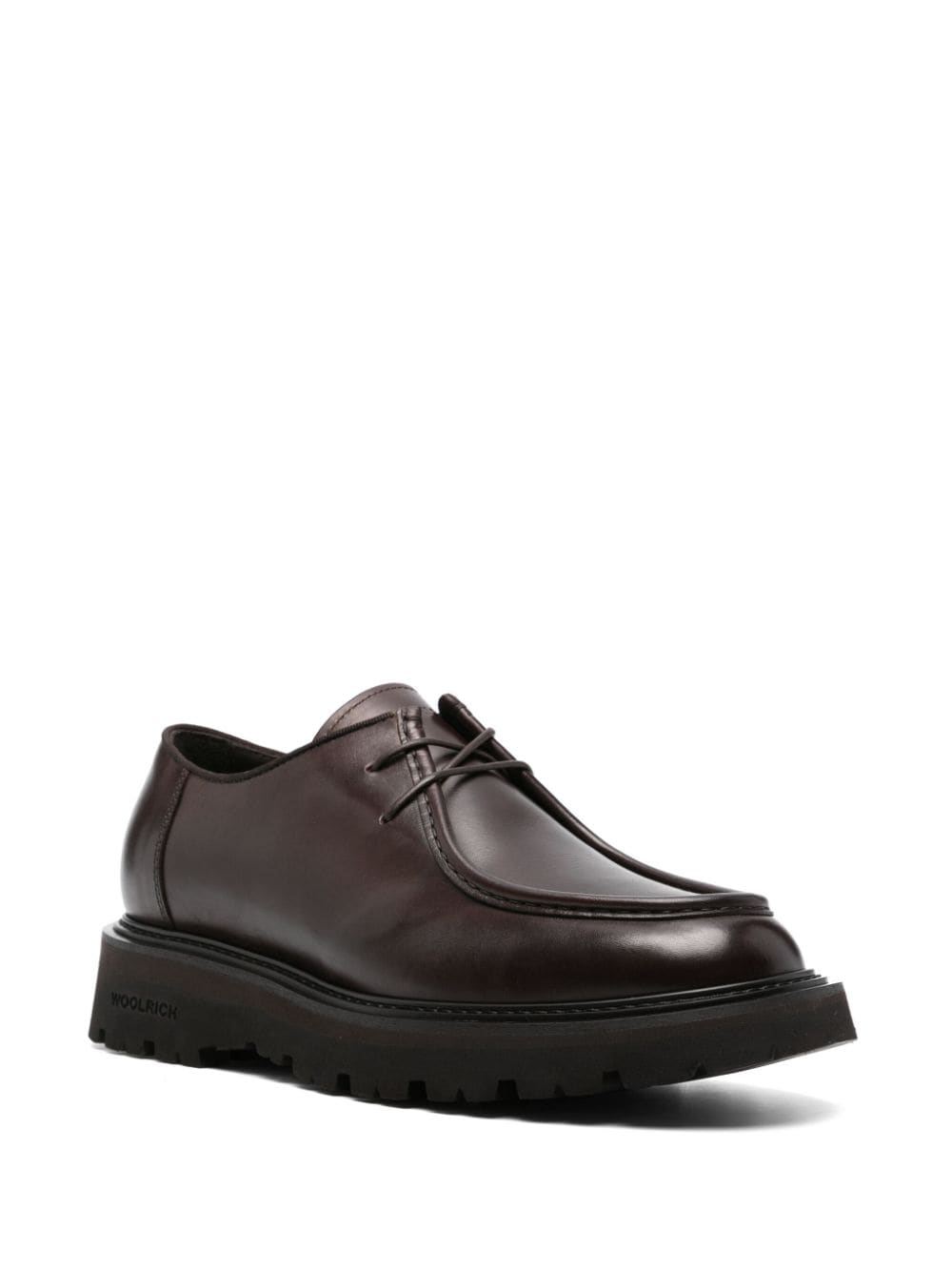 Shop Woolrich Leather Derby Shoes In Brown