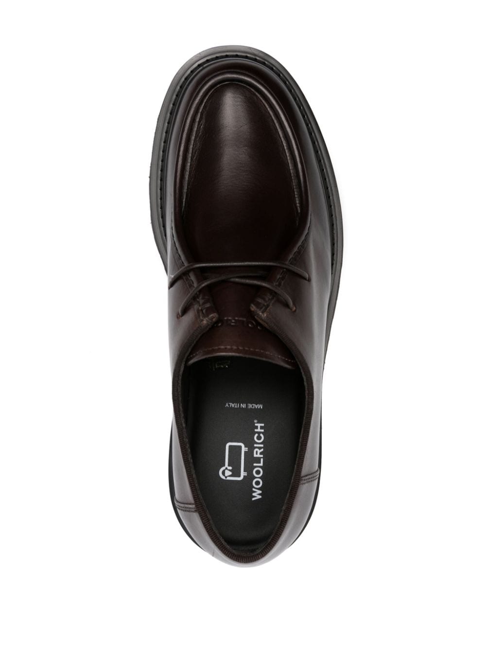 Shop Woolrich Leather Derby Shoes In Brown