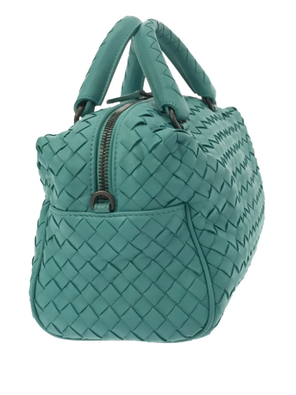 Pre-owned Bottega Veneta 2000-2017 Intrecciato Satchel In Blue