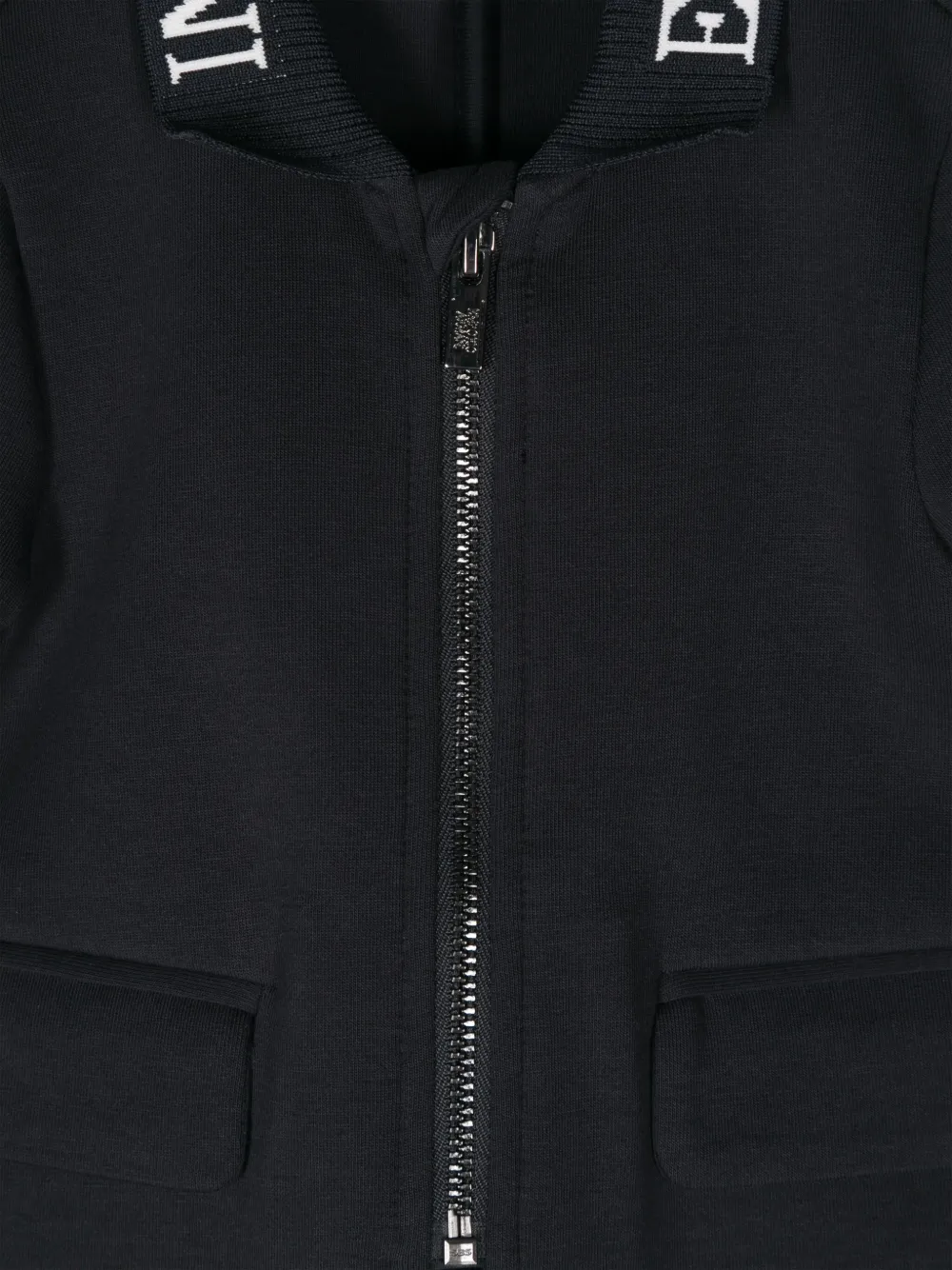 Emporio Armani Kids Blazer met logo intarsia Blauw