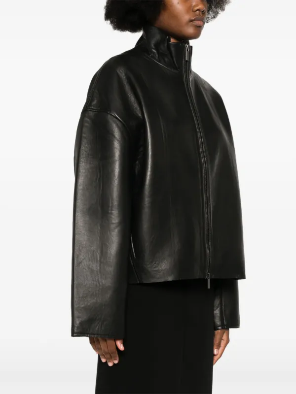 ジャケット REMAIN Woman Jacket Black 502325 100 REMAIN Bonded Leather Jacket | Black | FARFETCH