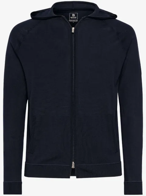 Boggi Milano merino-wool zip hoodie