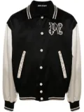 Palm Angels gothic-logo varsity jacket - Black