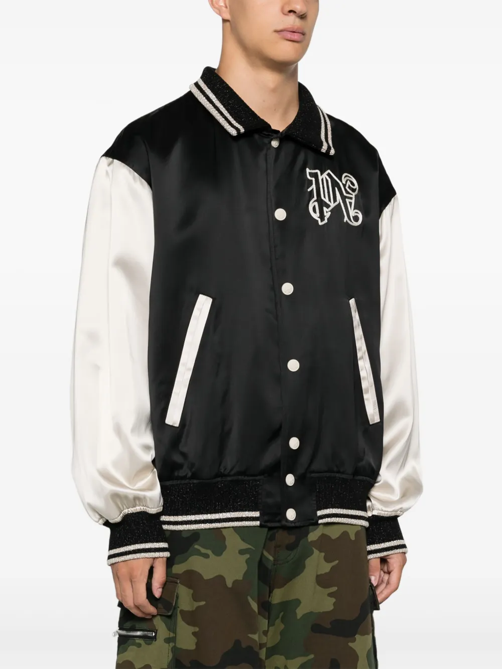 Palm Angels Bomberjack met logo Zwart