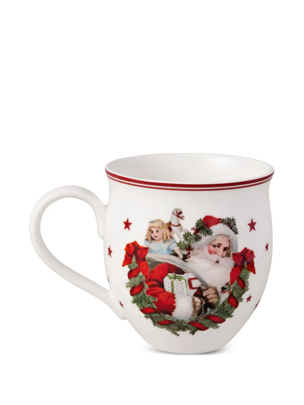 Villeroy & Boch Santa & Reindeer Mugs (set Of Two) In White