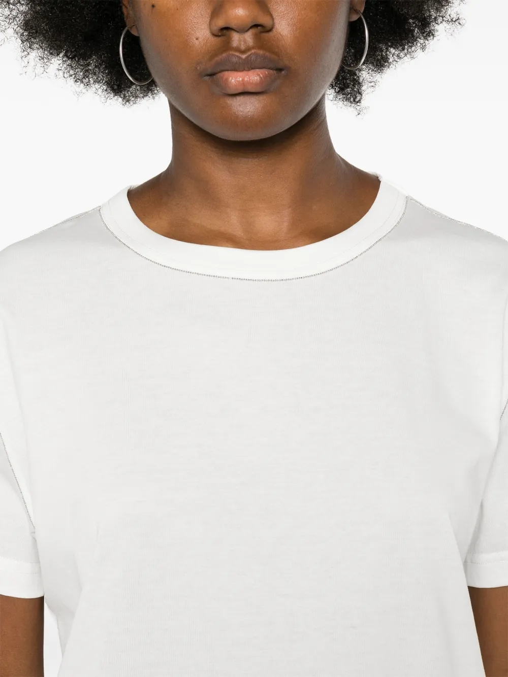 Fabiana Filippi T-shirt met kralen Wit