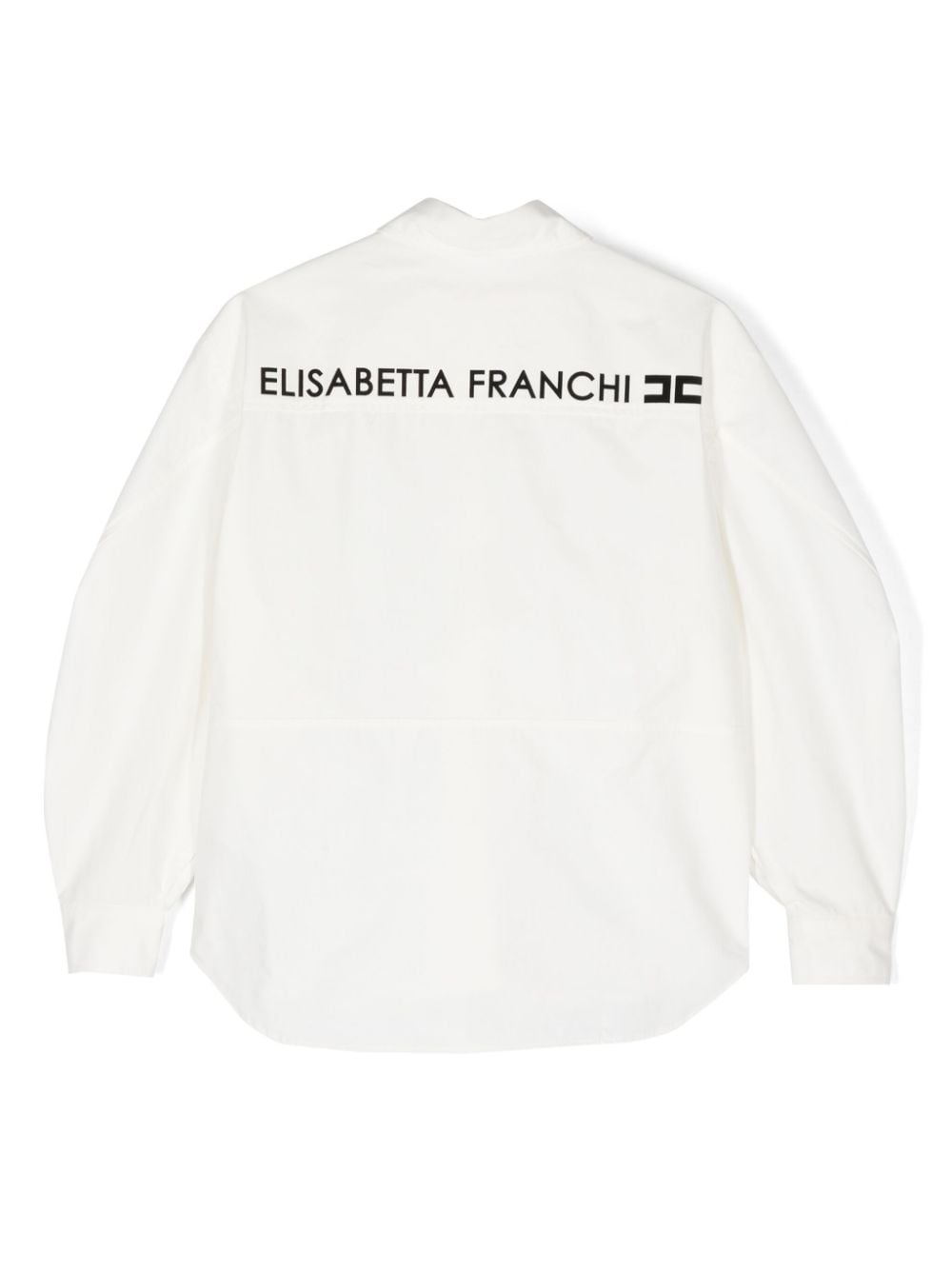 Elisabetta Franchi La Mia Bambina logo-flocked shirt - Wit