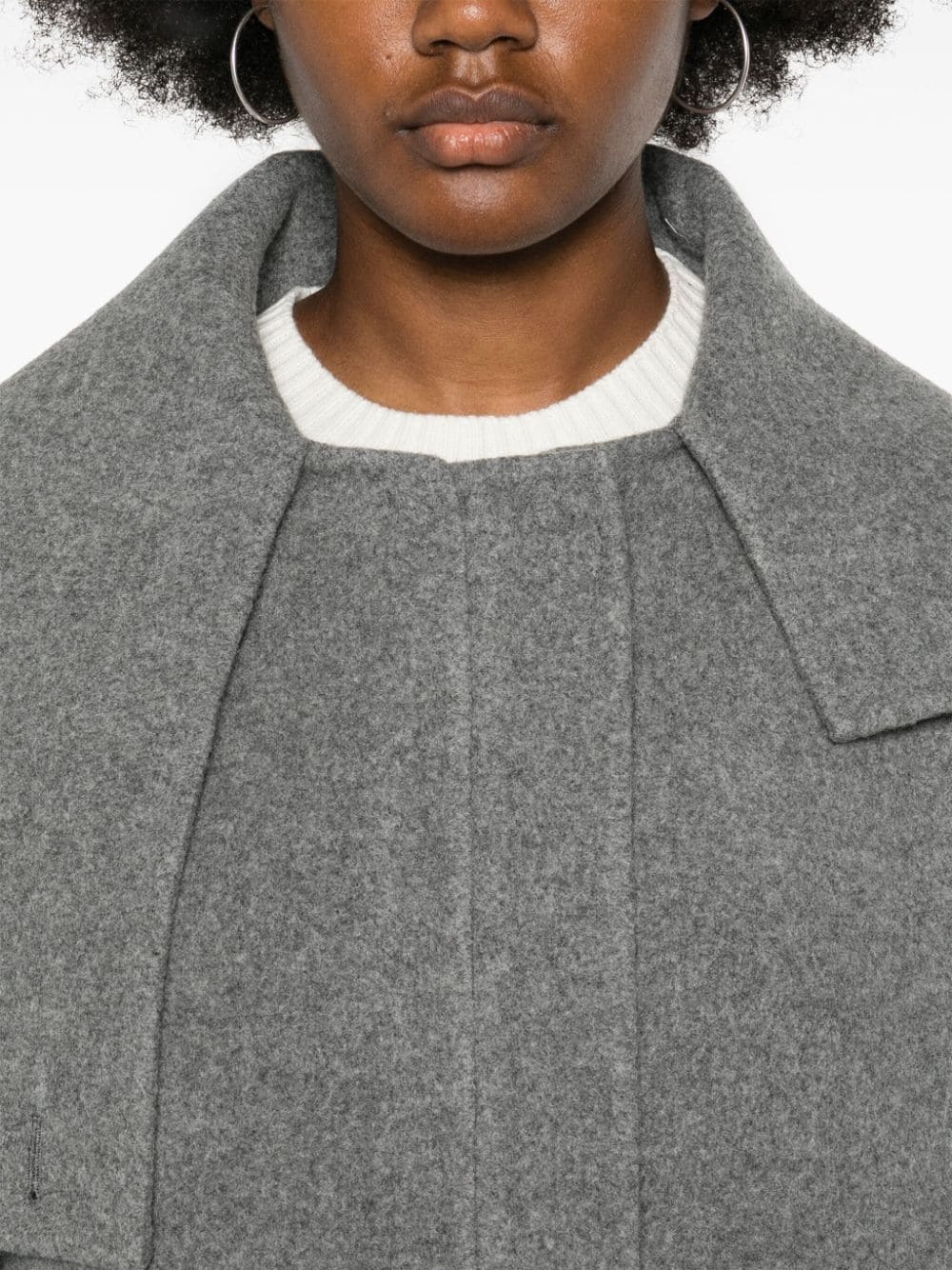 Shop Fabiana Filippi Felted Jacket In Grey