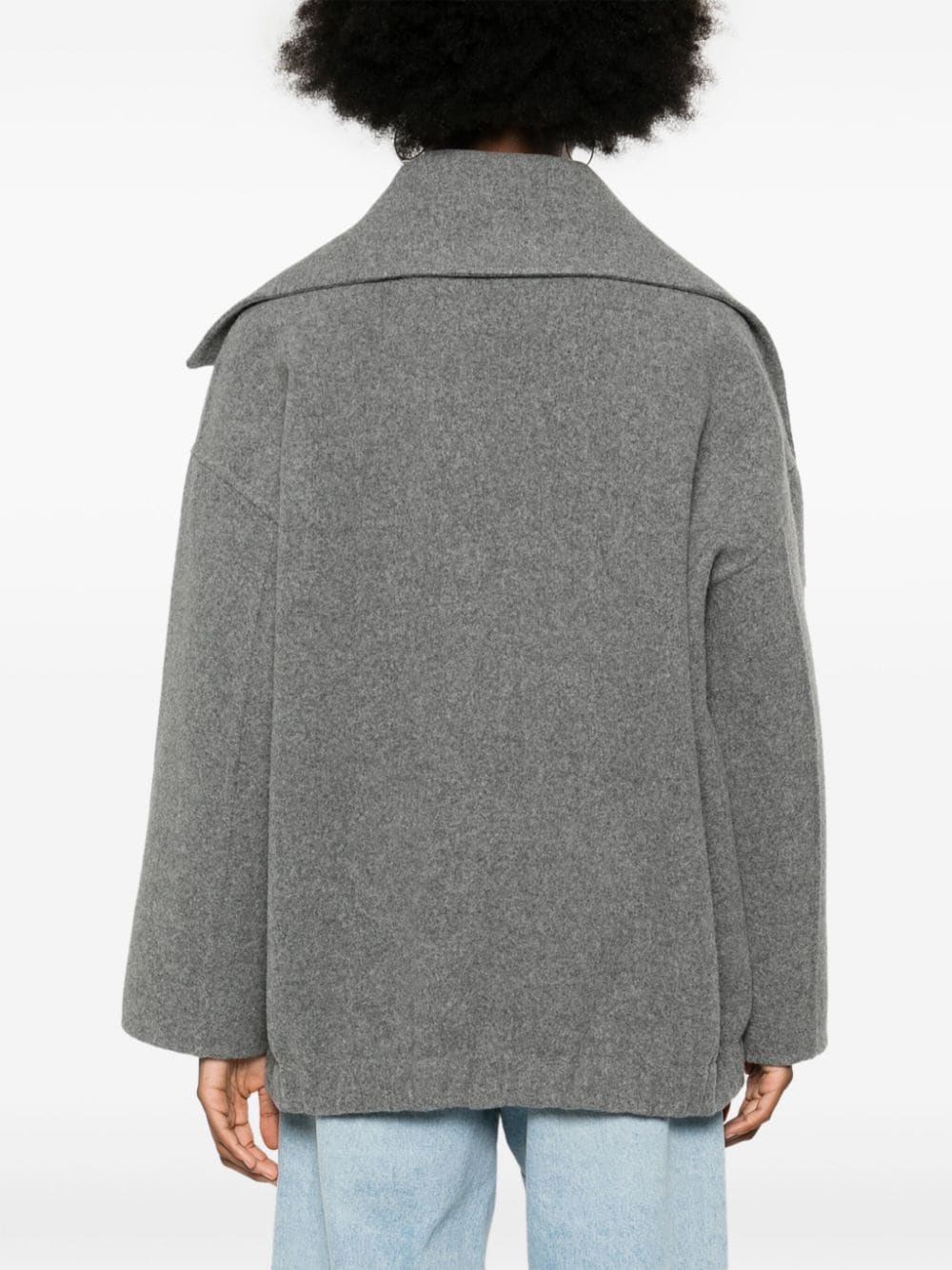 Shop Fabiana Filippi Felted Jacket In Grey