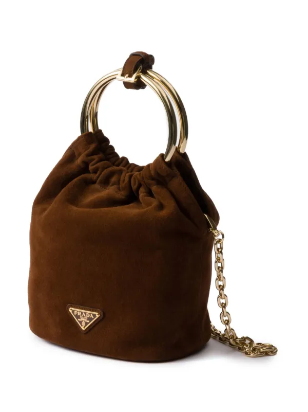 【PRADA】Suedeショルダーバッグ Prada Suede mini-bag | Brown | FARFETCH