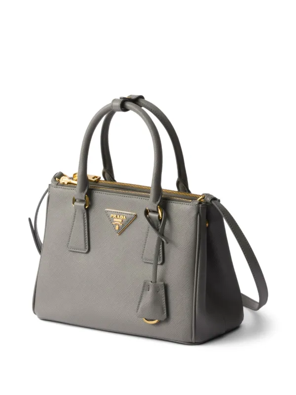 Prada Small Galleria Saffiano Leather Bag Grey FARFETCH AU