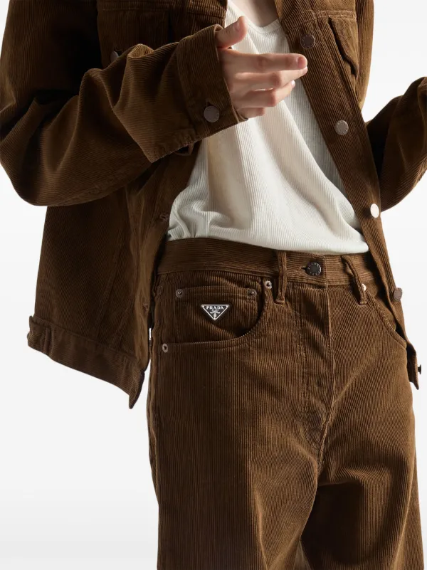 【希少】PRADA コットン コーデュロイ ジャケット ブラウン Prada コーデュロイ ジャケット | ブラウン | FARFETCH JP