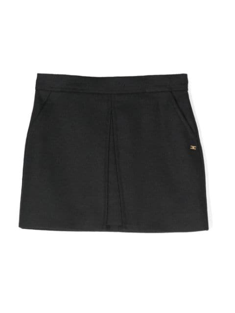 Elisabetta Franchi La Mia Bambina logo-plaque skirt 