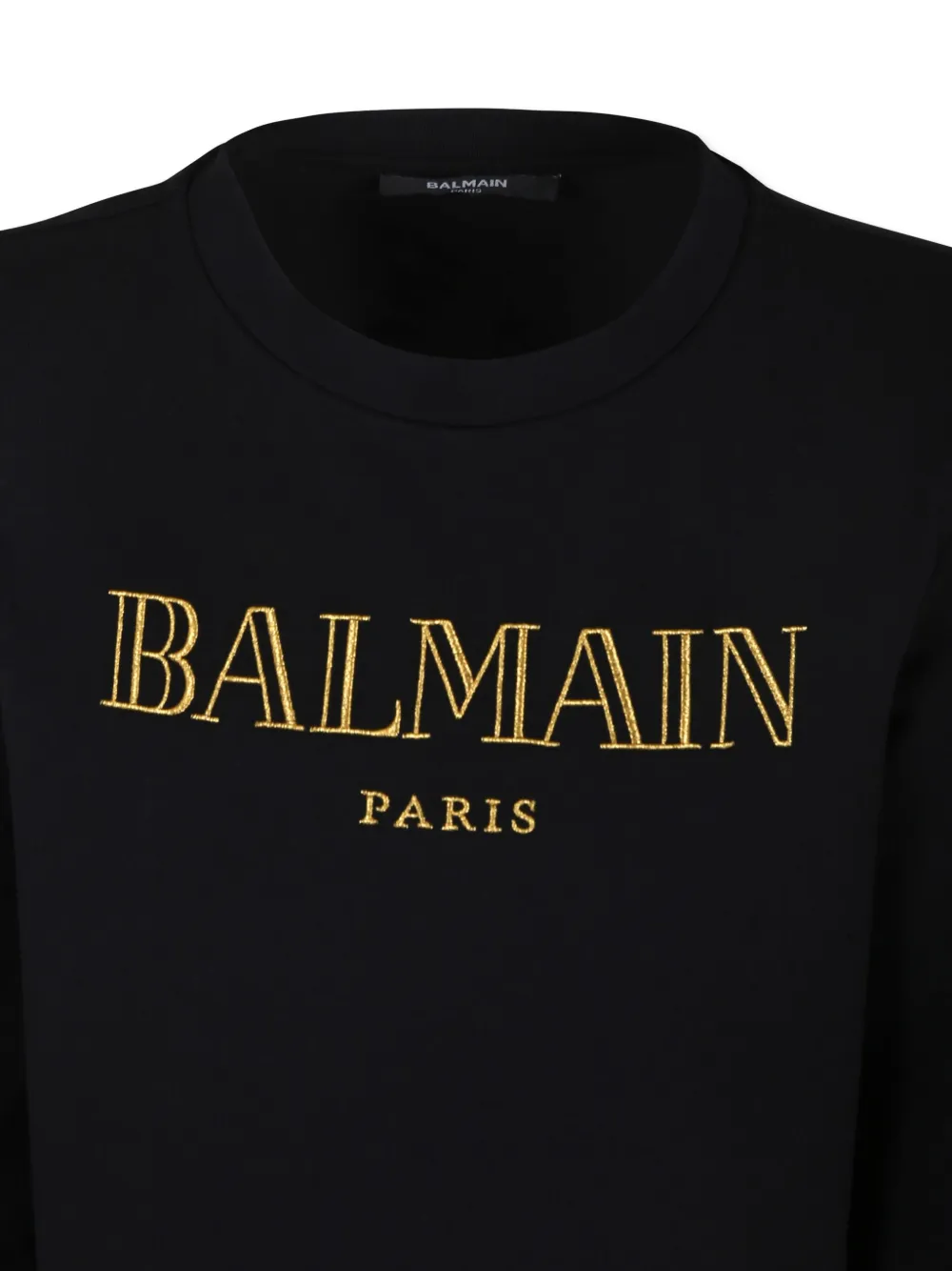Shop Balmain Logo-embroidered Jersey Dress In Black