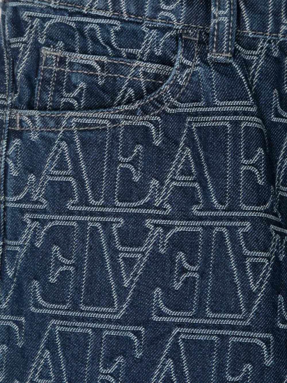 Emporio Armani Kids Jeans met geborduurd logo Blauw