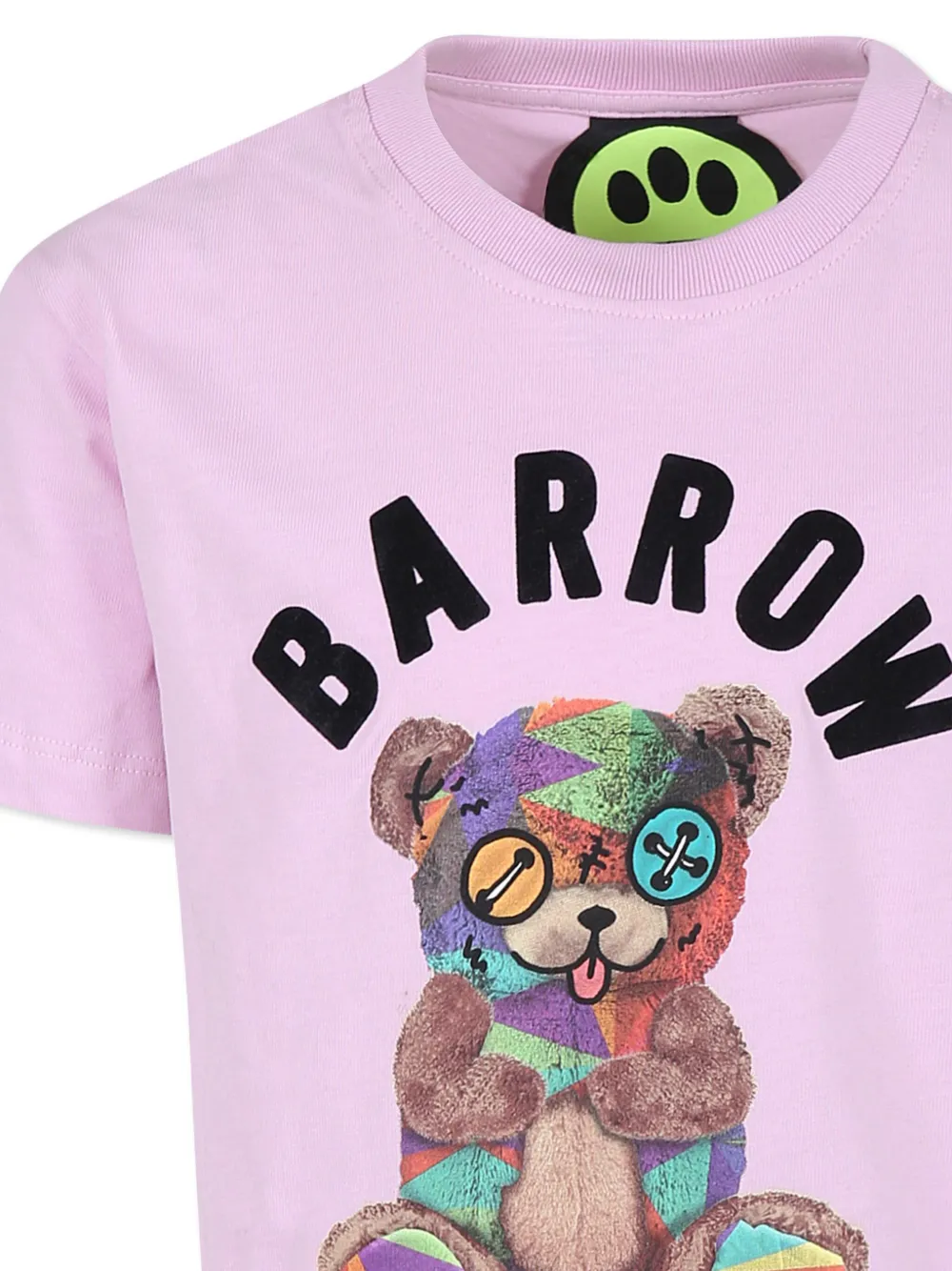 Barrow Pink T-shirt For Kids With Bear Print In Pink