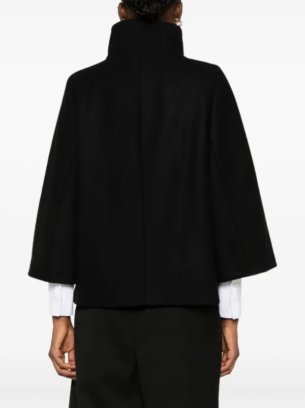 Eaphi】High-neck Wool Cape Coat