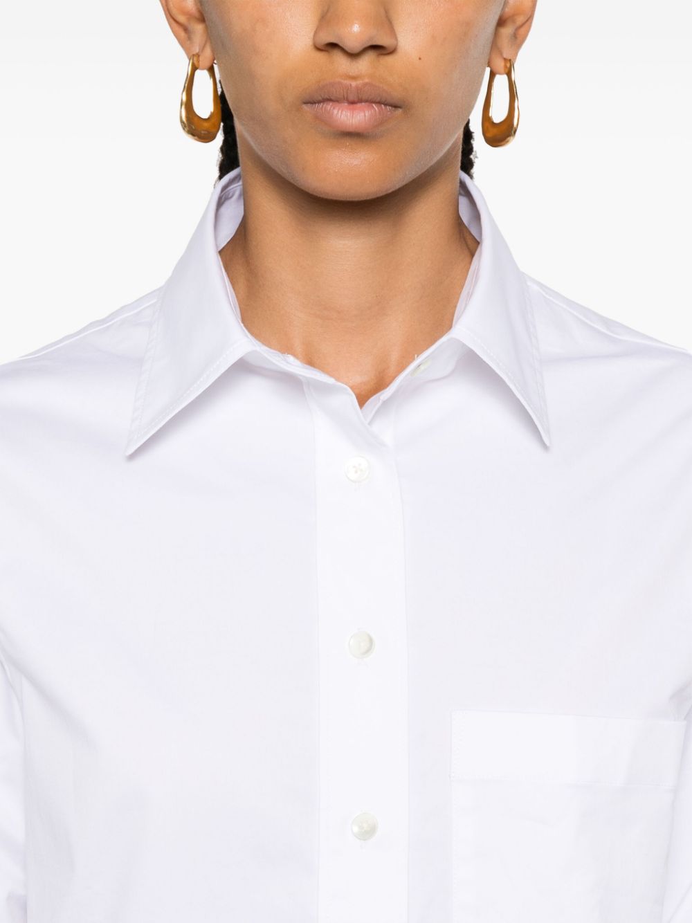 Shop Closed Cropped Shirt In White