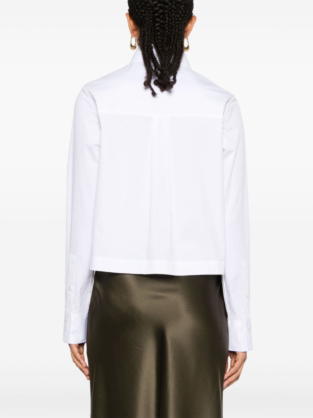 Shop Closed Cropped Shirt In White