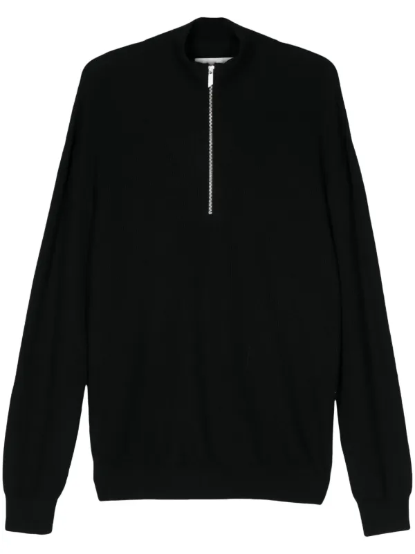 Half zip sweater black best sale