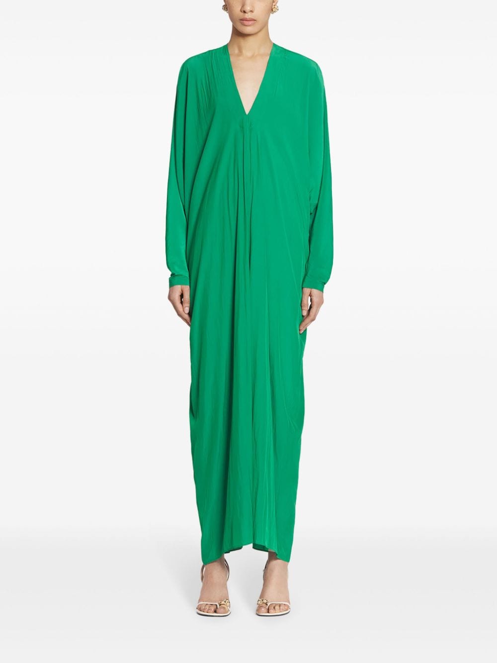 Lanvin long-sleeve kaftan dress - Groen