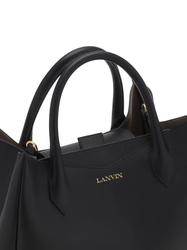 Lanvin logo-stamp Tote Bag | Black | FARFETCH