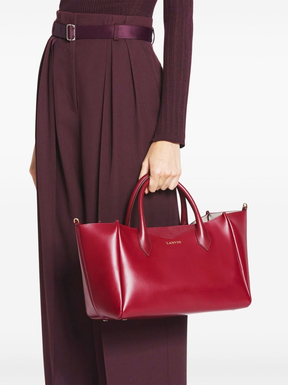 Shop Lanvin Logo-stamp Tote Bag In Red