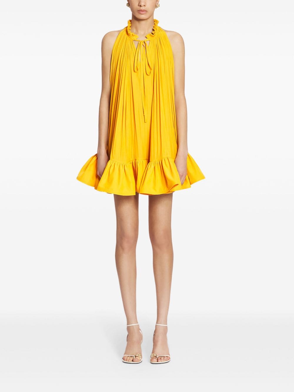 Lanvin ruffled mini dress - Geel