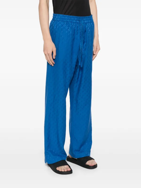 Off-White ロゴジャカード パジャマパンツ Off-White ジャカード パジャマパンツ | ブルー | FARFETCH JP
