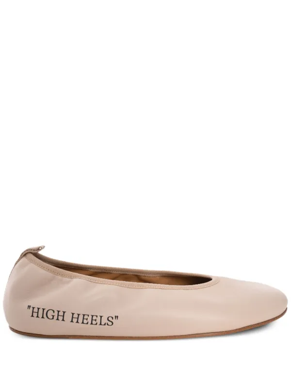 Off-White High Heels Ballerina Shoes in Neutrals
