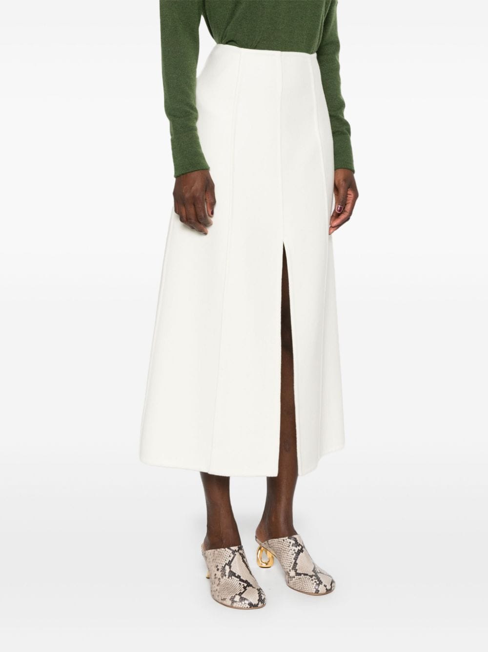 Shop Ermanno Scervino A-line Midi Skirt In White