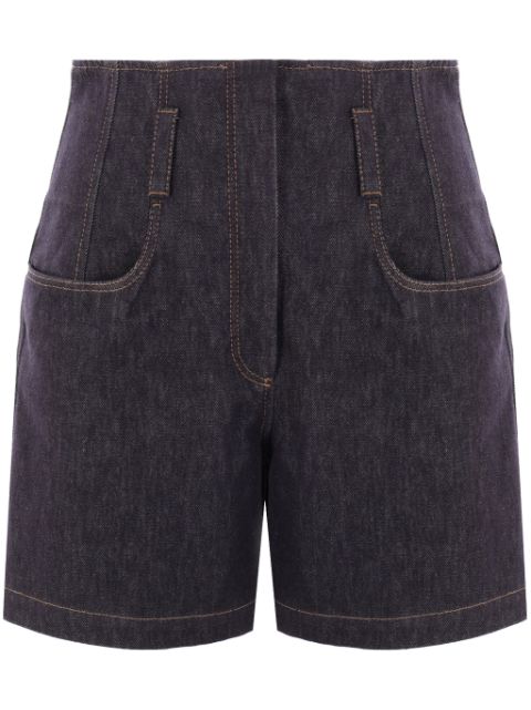 Brunello Cucinelli No-fade denim corset shorts Women