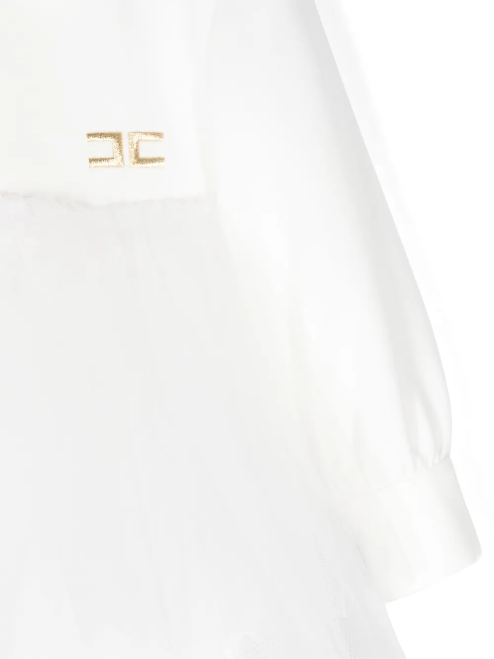 Elisabetta Franchi La Mia Bambina Jurk met geborduurd logo Wit
