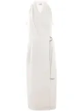 Brunello Cucinelli V-neck belted wrap dress - White