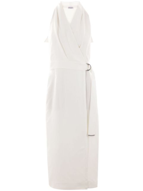 Brunello Cucinelli V-neck belted wrap dress Women