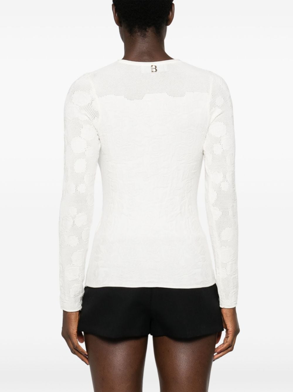 Shop Blugirl Logo-plaque Sweater In White