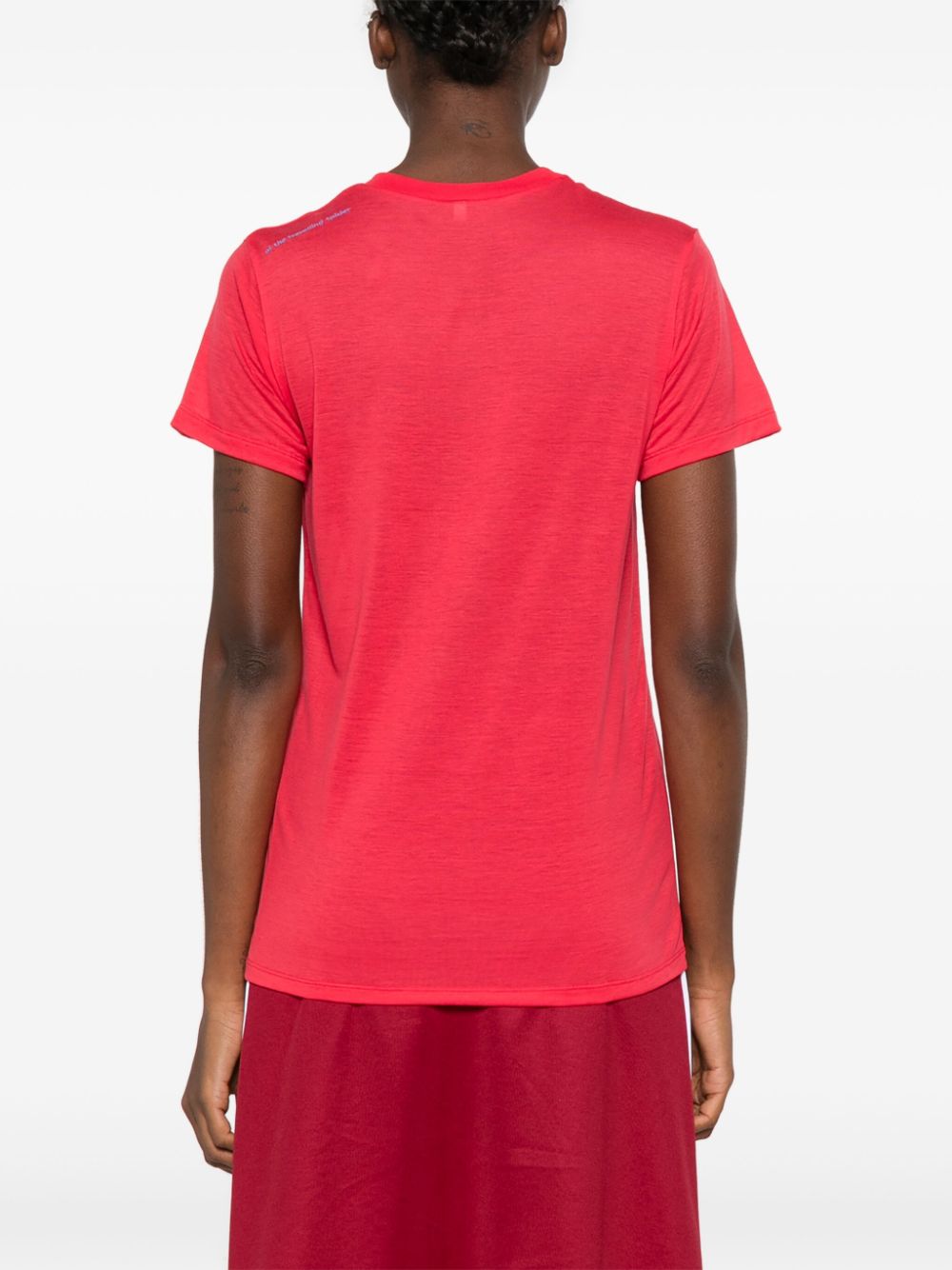 Shop Baserange Embroidered-motif T-shirt In Rot