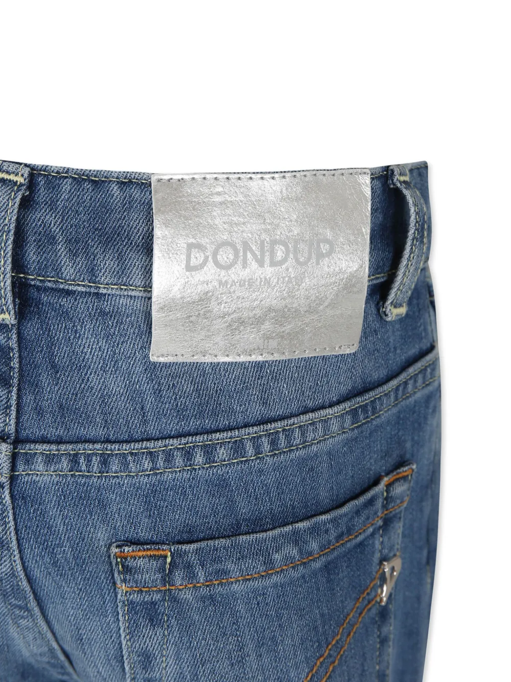 DONDUP KIDS Jeans met logopatch en knopen Blauw