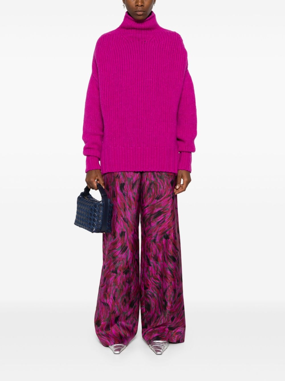 Lanvin Broek met verfstreek print - Roze