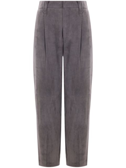 Brunello Cucinelli elasticated calf suede trousers Women