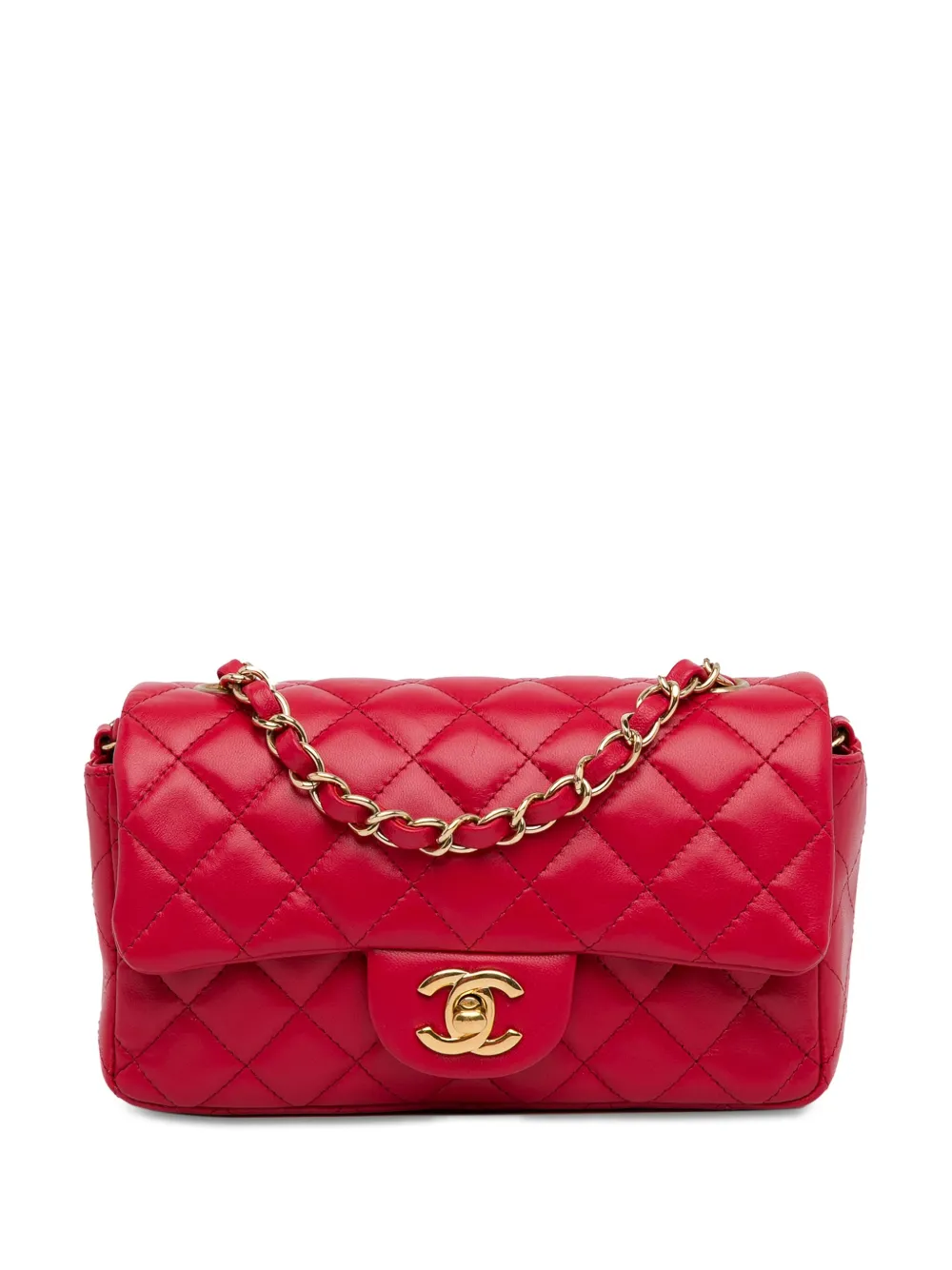 CHANEL Pre Owned Mini Sac a Bandouliere Single Flap 2015 2016 Rouge FARFETCH FR