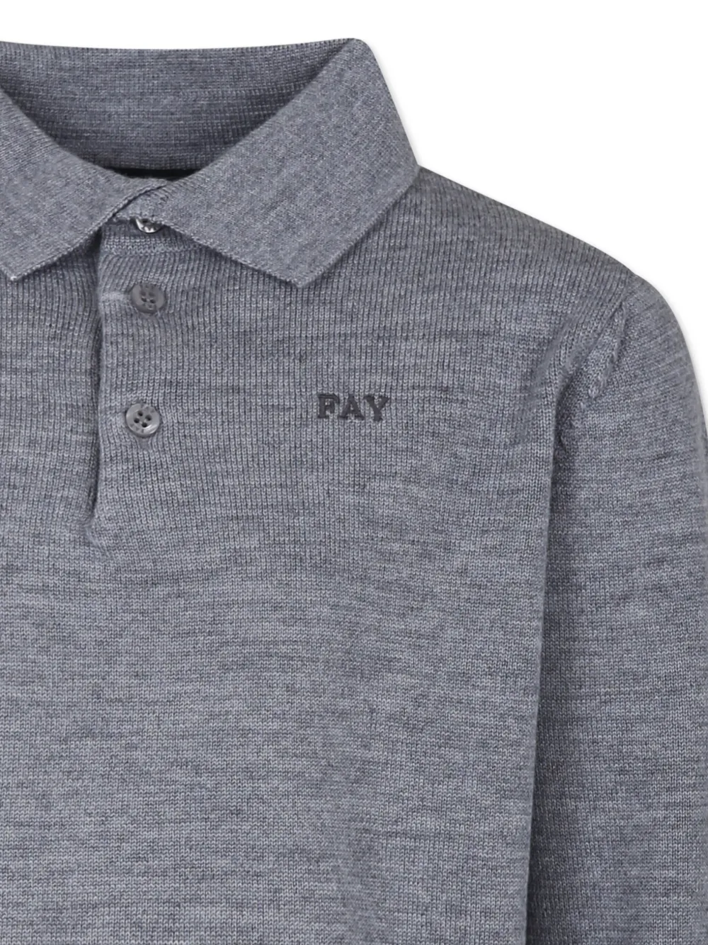 Fay Kids Poloshirt met geborduurd logo Grijs