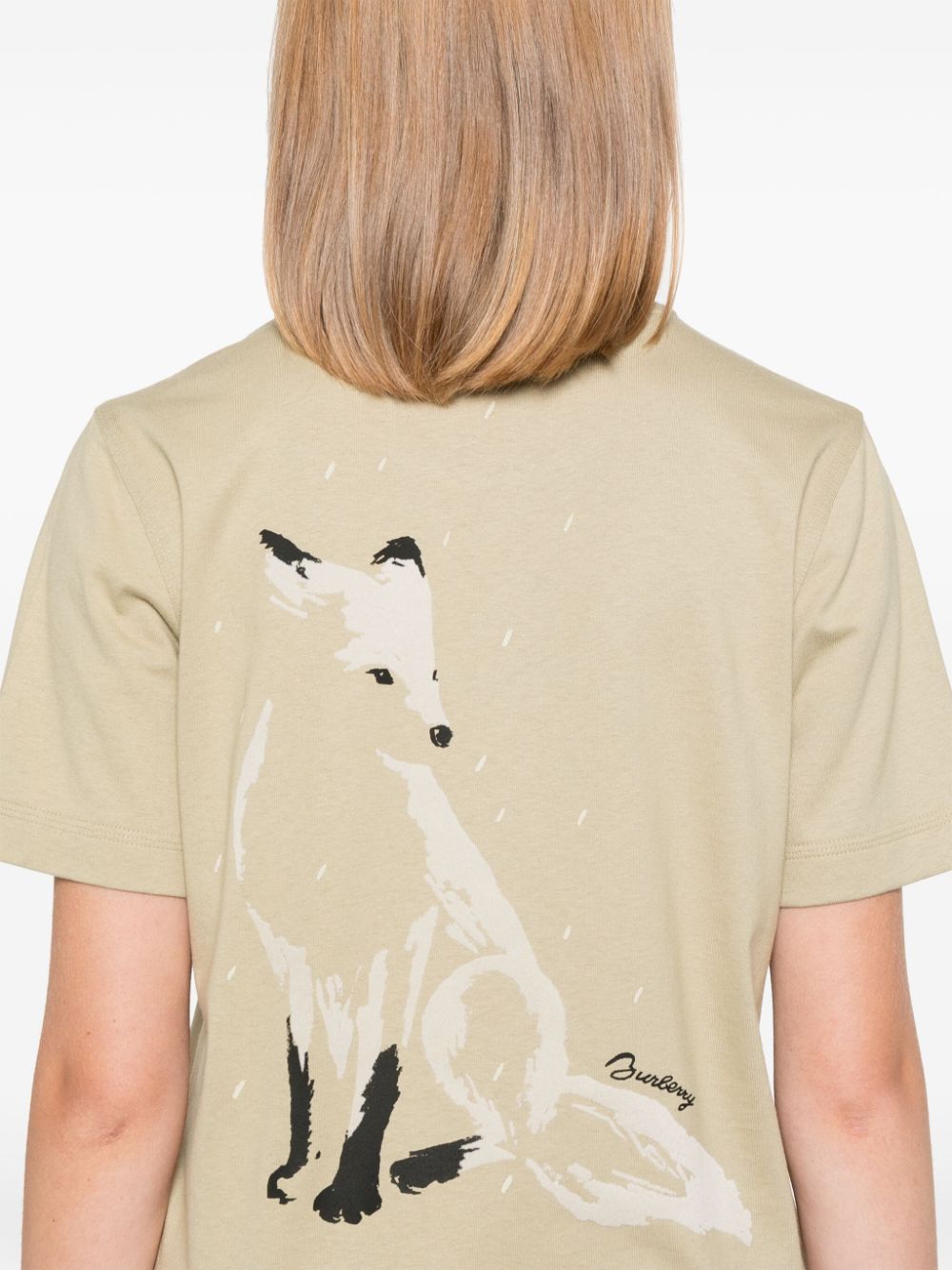 Shop Burberry Fox T-shirt In Grün